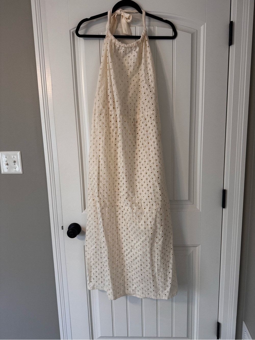 Vitamin A x Target Eyelet Halter Maxi Cover Up Dress M Cream White NWT